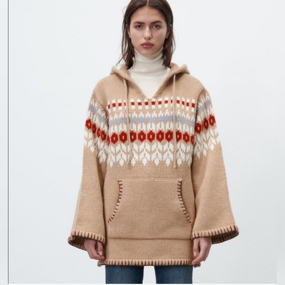 Zara Hooded Wool Sweater - Picture 1 of 7